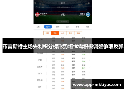 布雷斯特主场失利积分榜形势堪忧需积极调整争取反弹